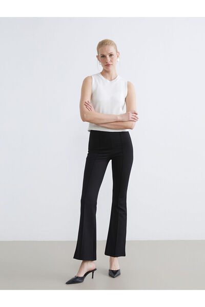 LC Waikiki Black Super Skinny Fit Flared Women's Trousers