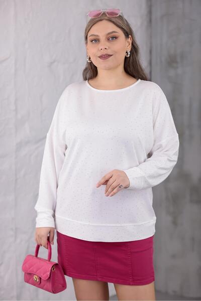 Siyezen Plus Size Stone Basic Sweatshirt