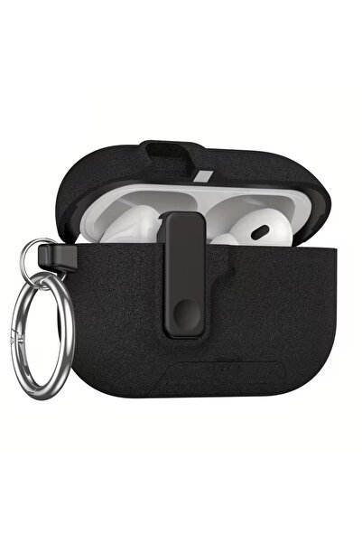 O Ozone جراب وغطاء لسماعات AirPods Pro 3 | غطاء متين وقوي بقفل آمن - أسود