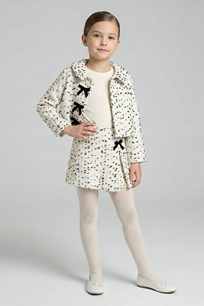 Dmb Girl's 3-Piece Set with Bow Detail Jacket