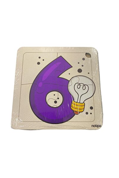 tüftürük Educational and Learning Wooden 4-Piece 13 X 13 Colorful Number-Rela...