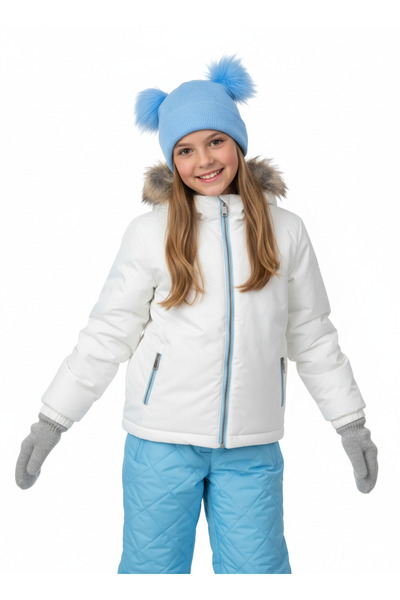 Oppland Devojčica zimska kapa sa dvostrukim pomponom Pamuk komada slatki plet...