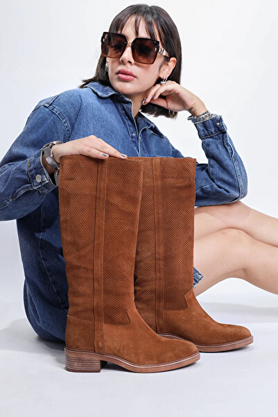 Rugano Finny Doğal Deri Materyal Neo Taban Taba Renk Kışlık Çizme