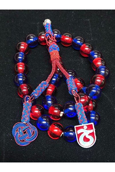 Black Sea Port Trabzonspor Logo Hand-Knitted Kazaz Prayer Beads with Tassels