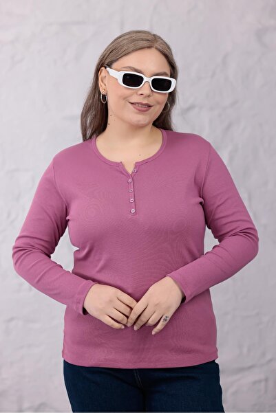 Siyezen Plus Size Cotton Stretch Fabric Basic Blouse