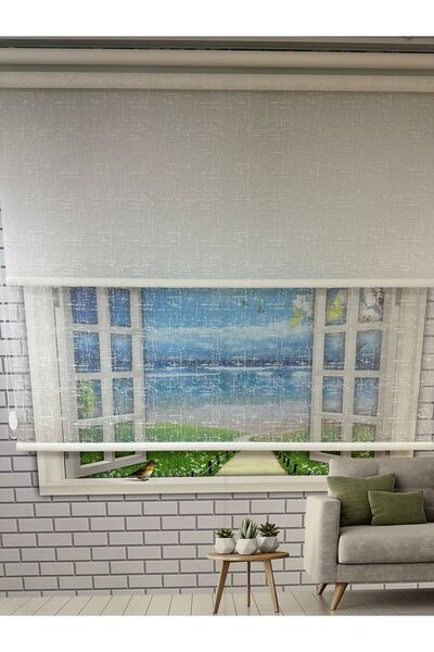 İREMKARAHOME Çift Mekanizmalı Tül Ve Stor Perde - Model 10