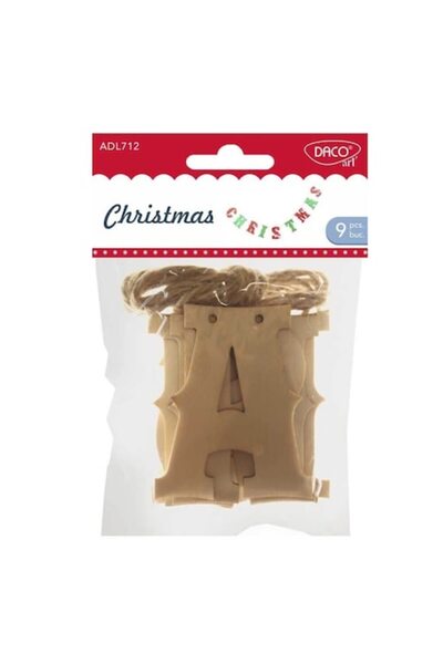Daco Christmas Wooden Letters DACO, 8 cm, 9 pcs/Set,