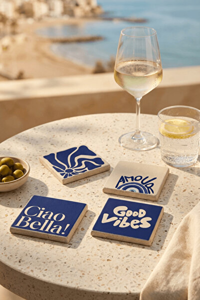 Baumatelier Pop Art Good Vibes Themed Valentine's Day Gift Natural Stone Trav...