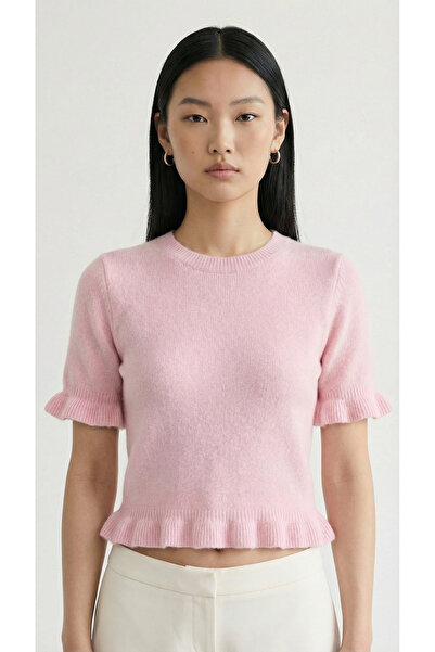 Narferita Riley Pembe Bisiklet Yaka Kısa Kol Triko