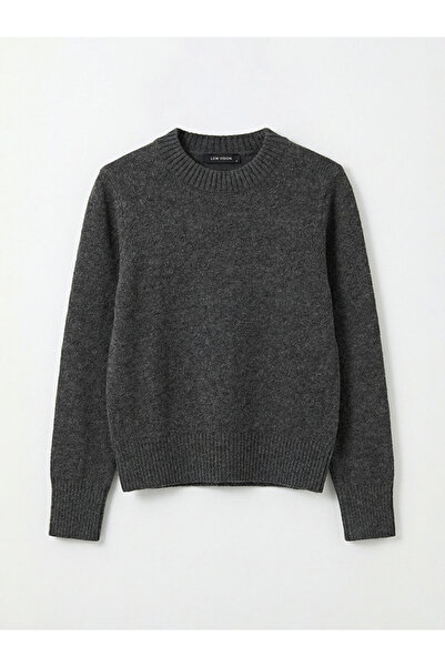 LC Waikiki Anthracite Crew Neck Women's Knitwear Sweater
