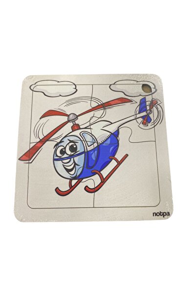 tüftürük Educational and Learning Wooden 4-Piece 13 X 13 Colorful Vehicles Co...