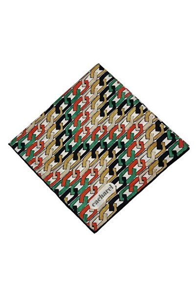 Cacharel Шовковий шарф Twill - 9050313-914 Чорний Зелений Червоний