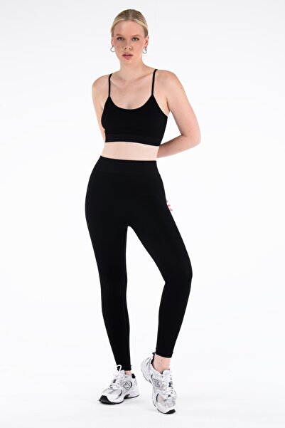 Leepsy بنطال ضيق نسائي خياطة مخفية ذو خصر عالٍ وخطوط غير مرئية T يبرز انحناءا...