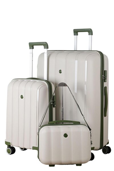 MÇS Polipropilen 3'lü Valiz Seti Büyük & Kabin & Makyaj V305