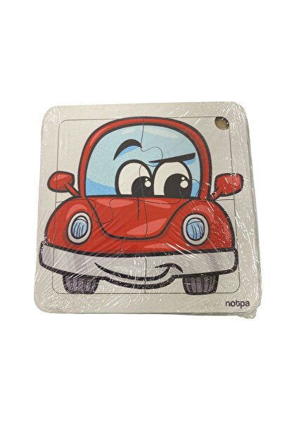 tüftürük Educational and Learning Wooden 4-Piece 13 X 13 Colorful Vehicles Co...