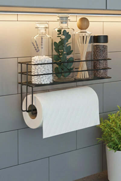 UFİX Paper Roll Towel Holder with Adhesive Shelf Napkin Holder Towel Paper Ho...