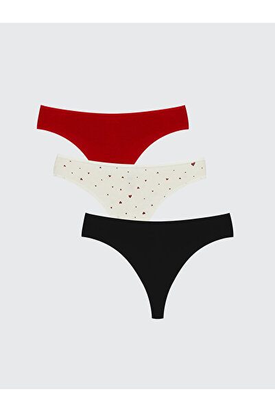 LC Waikiki Σετ εσώρουχα στρινγκ με στάμπα Peak New Season, 3 τεμάχια