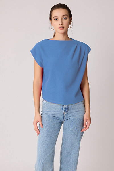 Vitrin Трикотажна блуза с къс ръкав и прибрани рамена