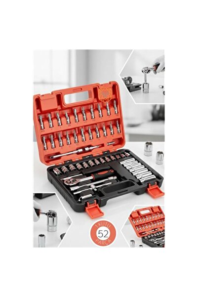 ModaCar 53 Piece Professional Socket Set - 1/4 Inch Ratchet Handle and Steel ...