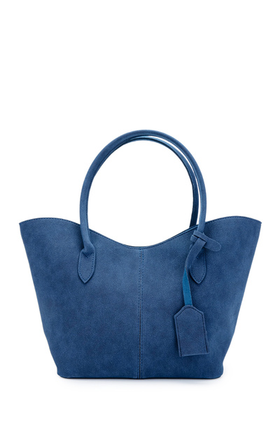 minebag Double Handle Suede Hype Women's Shoulder Bag Navy Blue