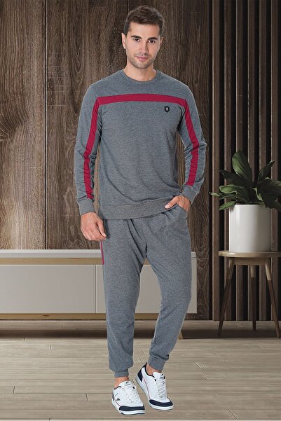Mecit Pijama Mecit 2784 Smoked Large Size Men's Pajama Set