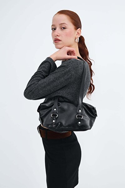 Addax Zippered Faux Leather Bag Ç2165