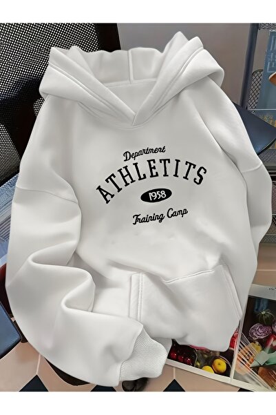 Deocept Унисекс микс с принт, прекалено голяма качулка и принт