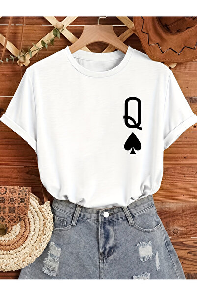 uyguntarz Tricou unisex cu design imprimat Q Maça Kızı