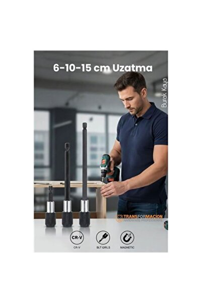 ModaCar 6-10-15 cm 3-Piece Magnetic Extension Bits Adapter Set |   For Hard-T...