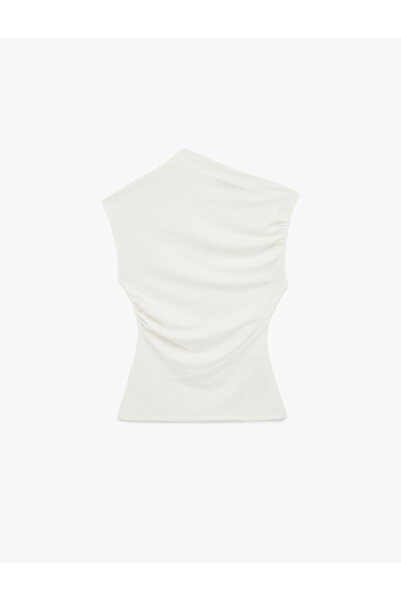 Koton Asymmetrical Neckline Draped Tank Top