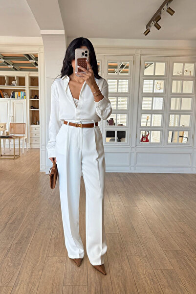 Sorridi Pantaloni Palazzo din țesătură premium