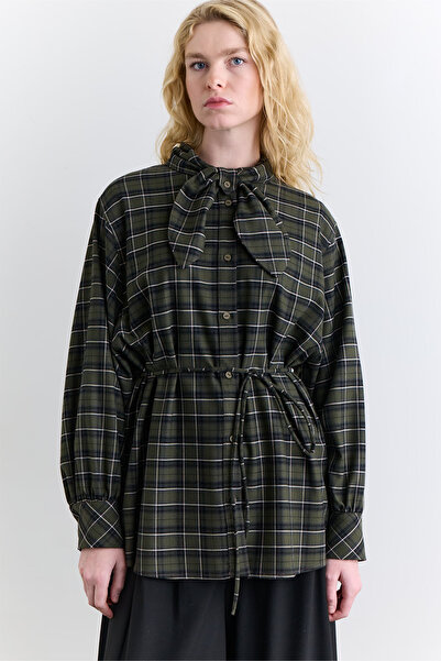 Manuka Plaid Tie-Up Shirt Green
