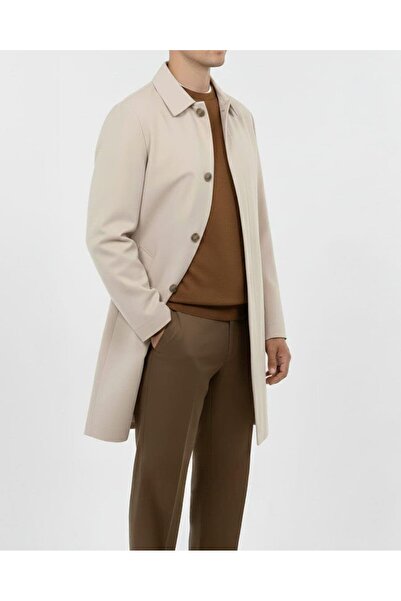 TerziAdemAltun Italian Style m Transitional Men's Trench Coat Coat Beige T13586