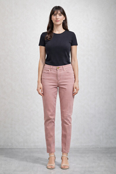 LEVİNA Upper Pocket Canvas Skinny Leg Trousers