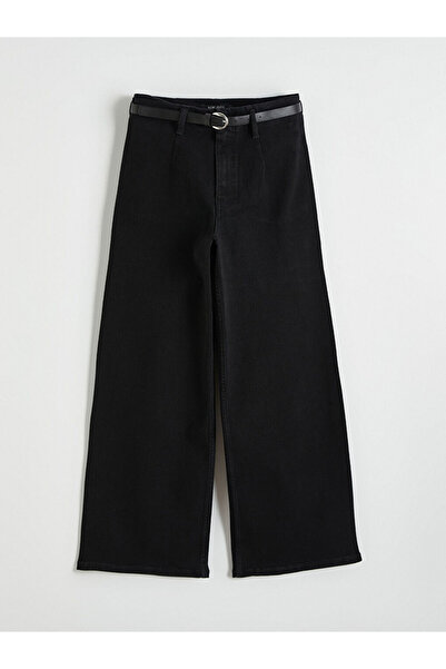 LC Waikiki Rmz Gi̇yi̇m Farkiyla Women's Wide Leg Jeans with Belted Waist