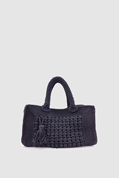 Wuclo Tiela Tassel Detailed Macrame Knitted 100% Handmade Hand and Shoulder B...