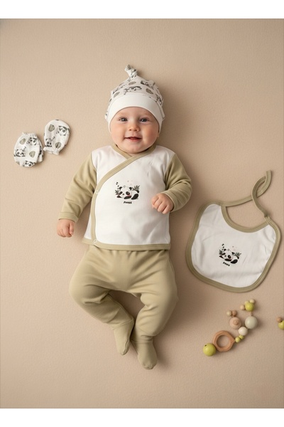 eradkids 100% Cotton Panda Patterned 5-Piece 0-3 Month Hospital Discharge Set...