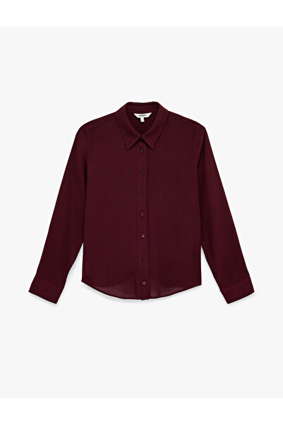 Koton Regular Fit Buttoned Long Sleeve Classic Collar Viscose Shirt