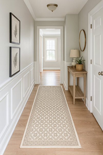 OEMN Cotton pile carpet, size 80×300 cm, star pattern