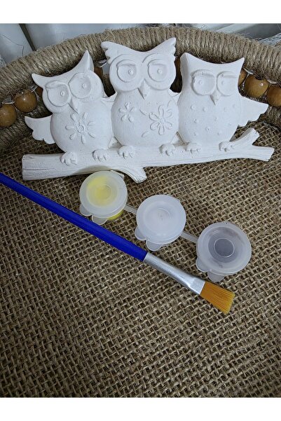 anymour 1 adet Baykuş Figür Taş Tozu Boyama Seti