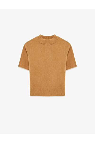 Koton Regular Fit Short Sleeve Stand Collar Knitwear Sweater