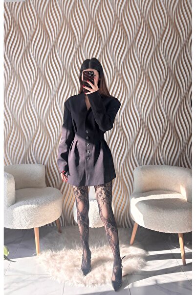 Mon Astre Button-Front Blazer Jacket Dress