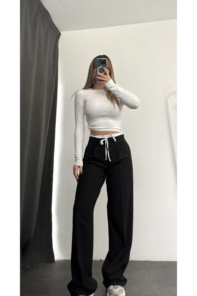 nona butik Μάγκι παντελόνι palazzo - Μαύρο