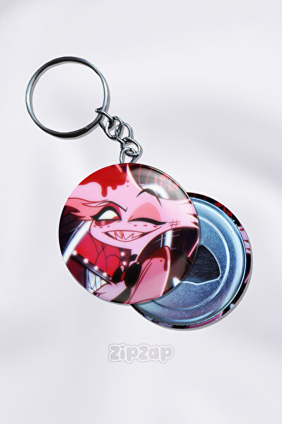 ZipZap حلية مفاتيح على شكل زينة حقيبة من أنمي هازبين هوتيل (1 قطعة)