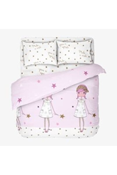 Dilios Set de lenjerie de pat pentru copii MAKE A WISH 100% bumbac Ranforce 4...