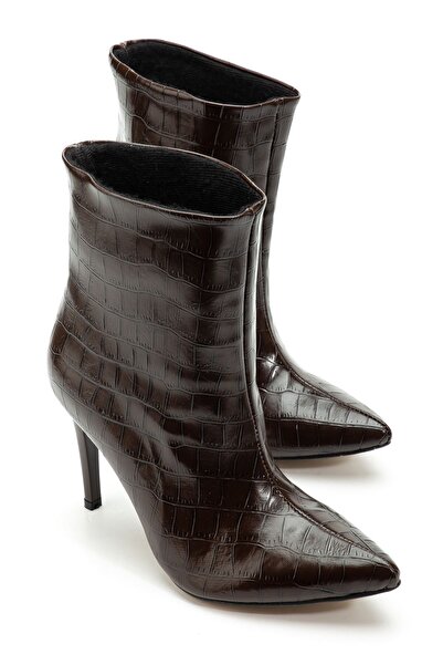 Zerenyus ZRİN-4803 Premium καφέ κροκόδειλος με μυτερή μύτη και λεπτό τακούνι ...