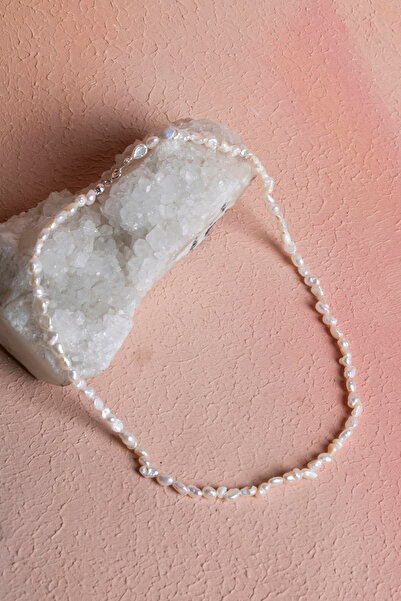 OSMANLI DOĞAL TAŞ Certified Pearl Natural Stone Necklace (Sk:291)