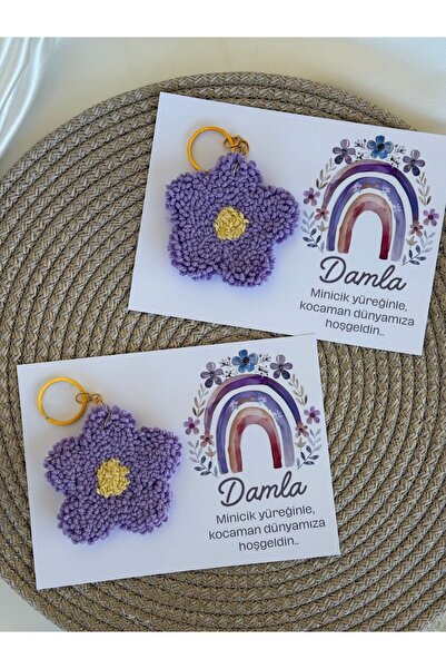 Puffybaby Mor Papatya Punch Anahtarlık - Bebek Hediyelik - Konsept Hediyelik ...