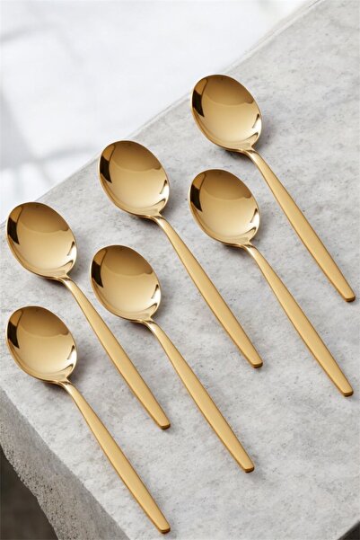 Bayev Lisbon Gold 6-Piece Stylish Tablespoon - Stainless Steel Tablespoon for...