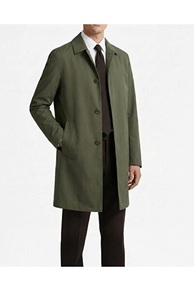TerziAdemAltun Italian Style m Transitional Men's Trench Coat Coat Green T13589